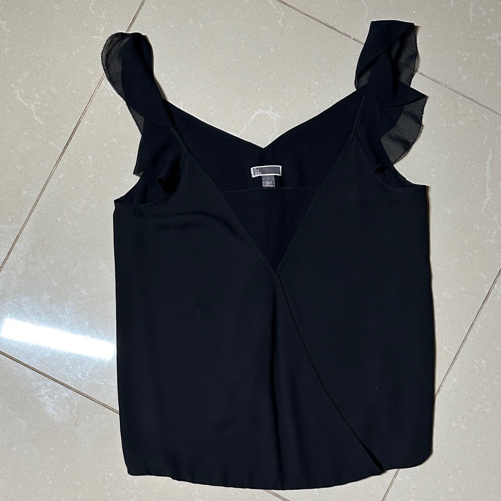 Chelsea28 Black Ruffle Sleeve Blouse